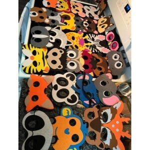 New 30 Pieces Felt Animal Masks for Kids Jungle Theme Party Favors Supplies
